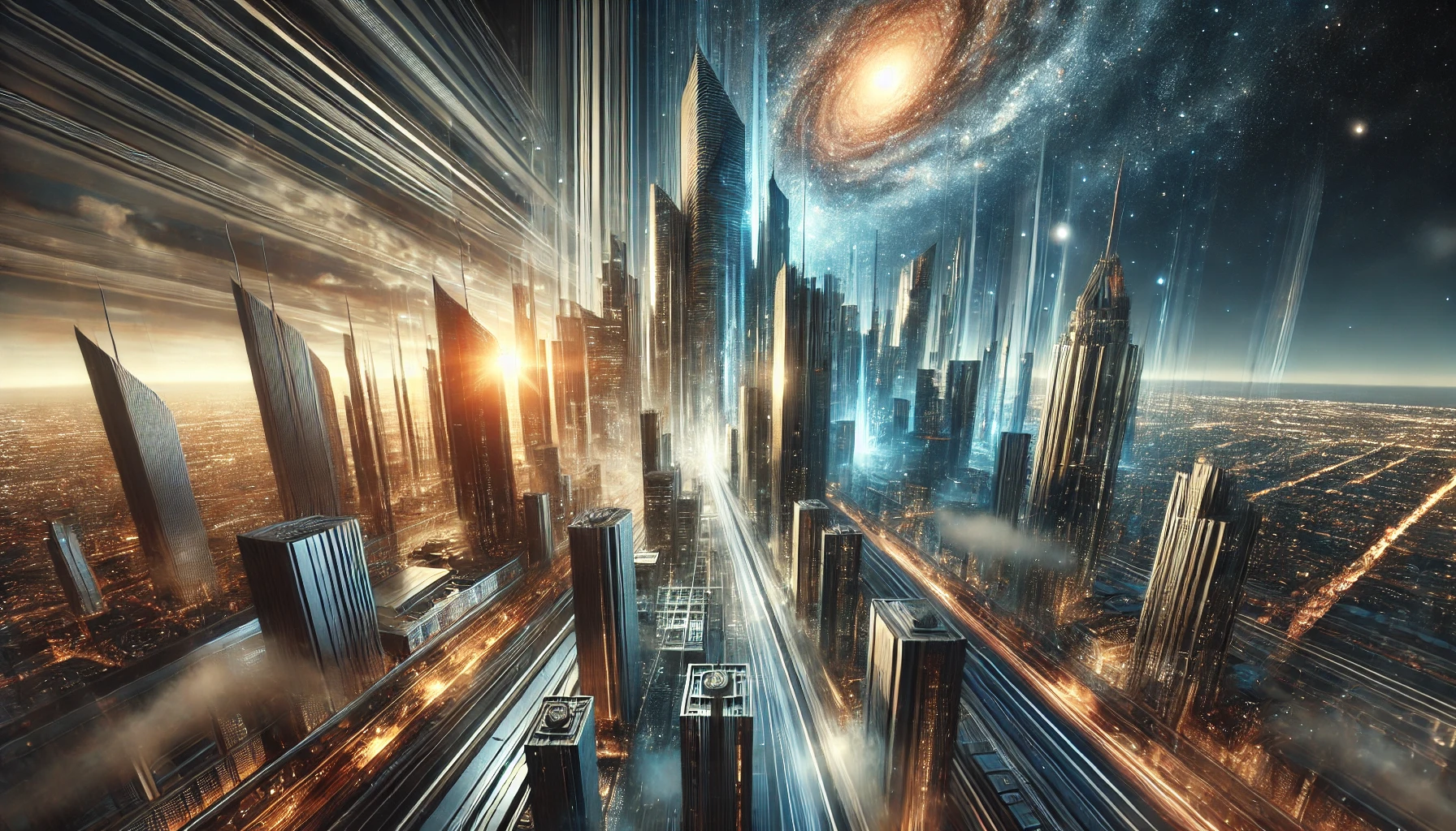 Manifiesto Avant-Garde - Ciudad Futurista con rascacielos
